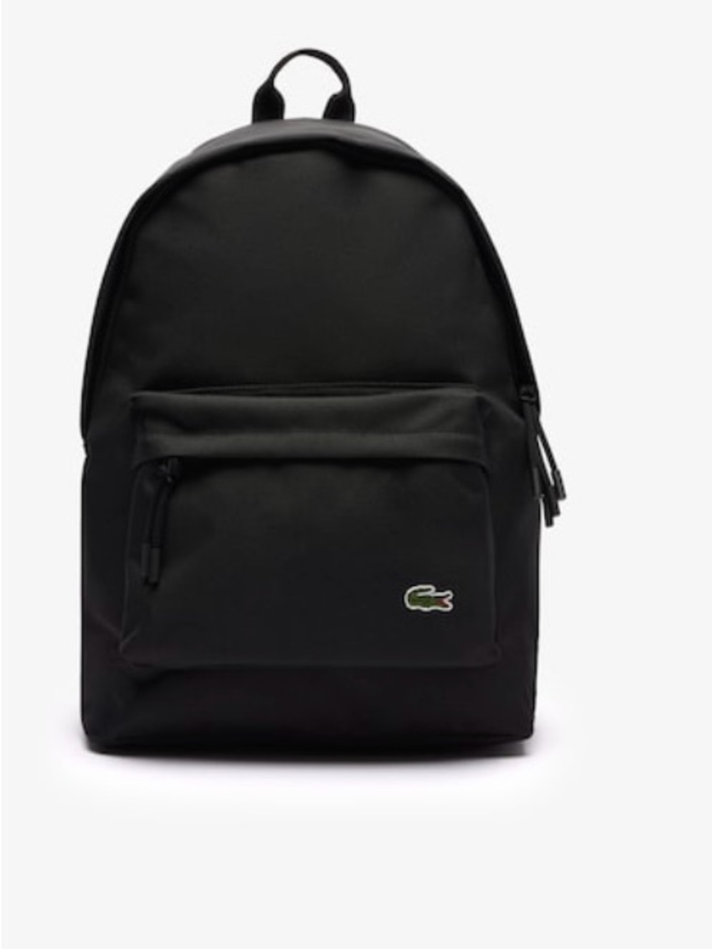 Lacoste Black Backpack with Green Croc Logo